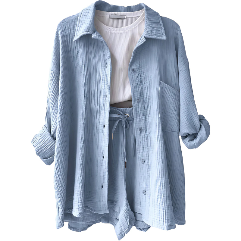 VERA™ – Modern Button-Up Shorts Set