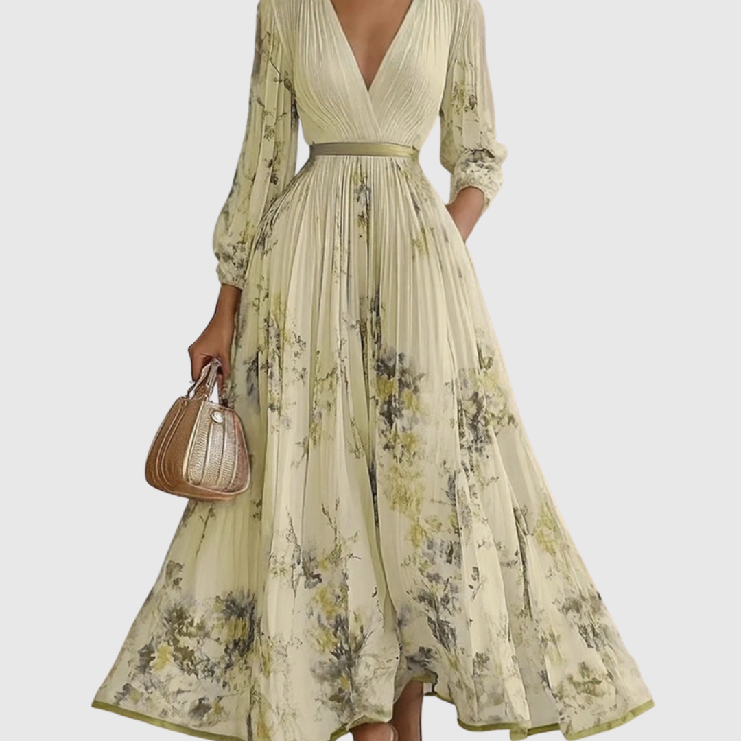 Rowella - Elegant Pleated Maxi Dress