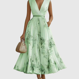 Rowella - Elegant Pleated Maxi Dress