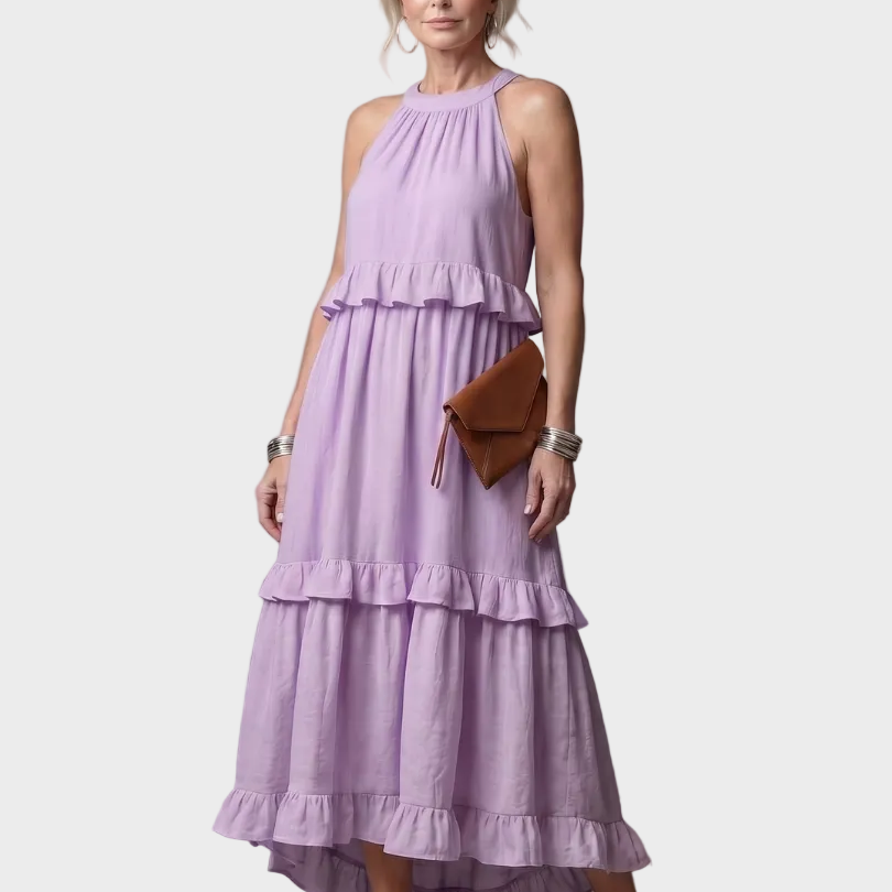 Katia - Maxi Dress with Halter Neck and Ruffles
