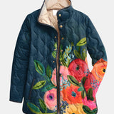 Amaya - Vintage Floral Print Quilted Jacket