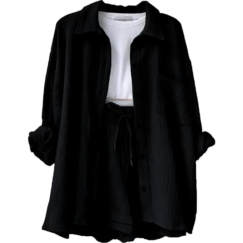 VERA™ – Modern Button-Up Shorts Set