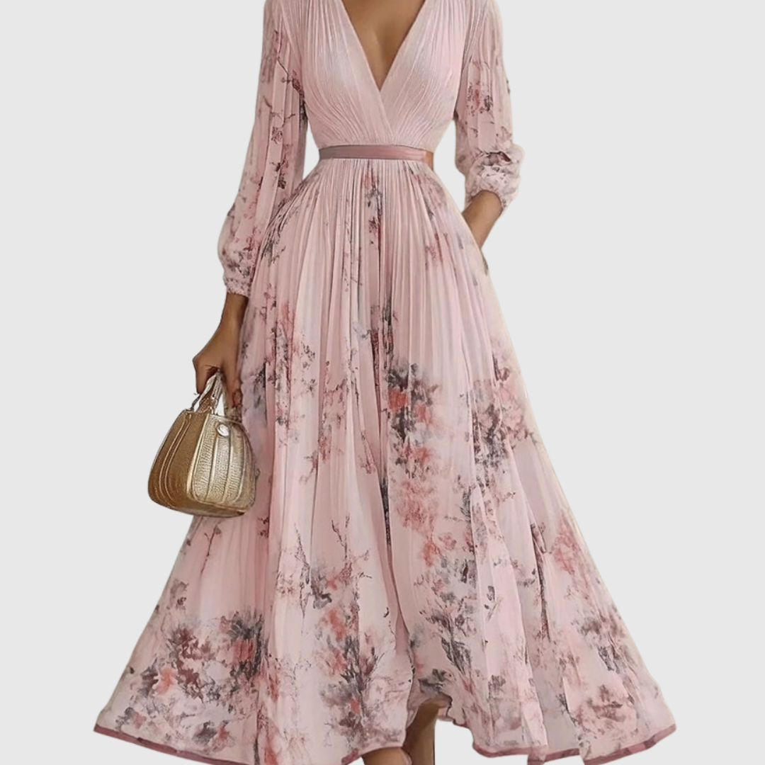 Rowella - Elegant Pleated Maxi Dress
