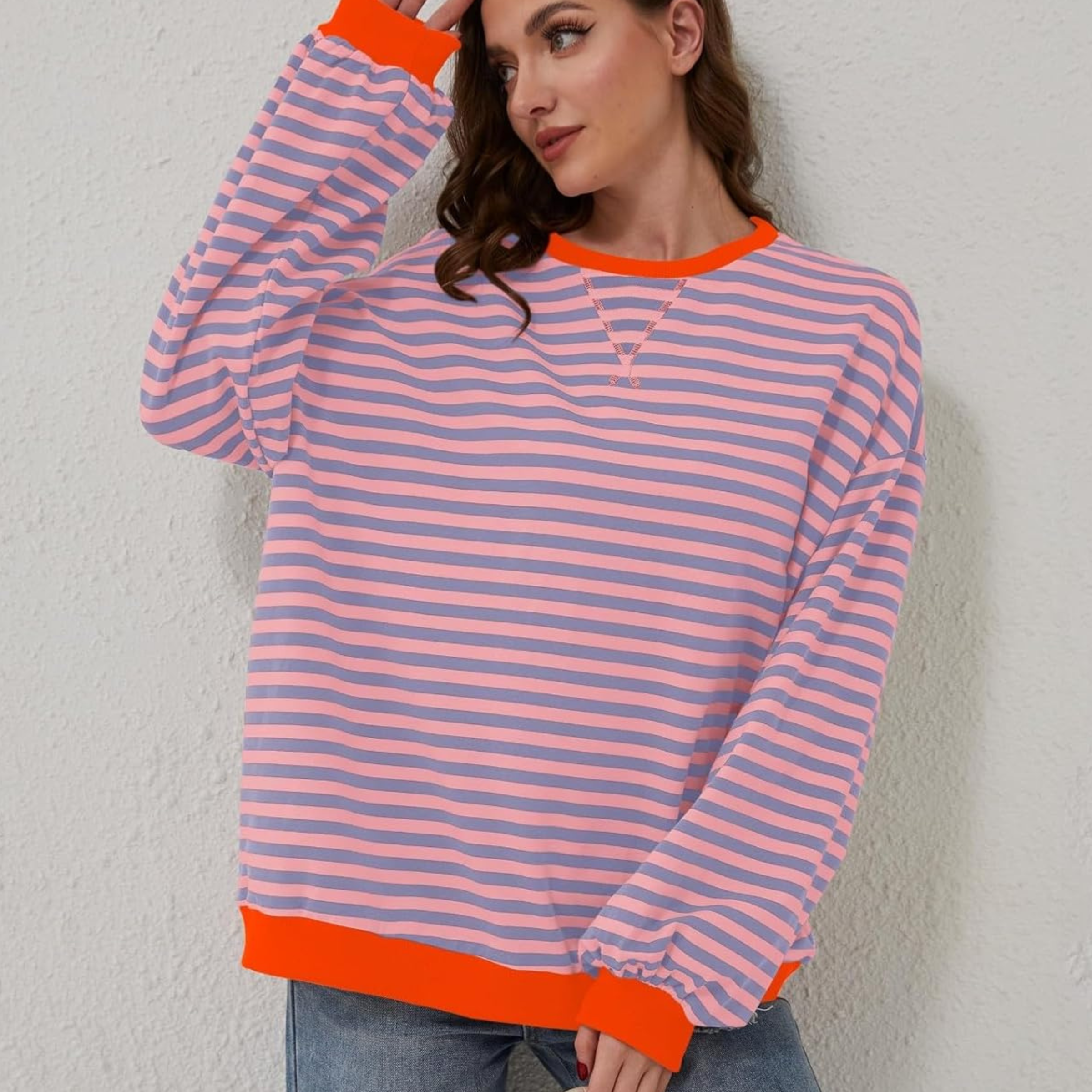 ROXANNE™ - Striped Oversized Sweatshirt