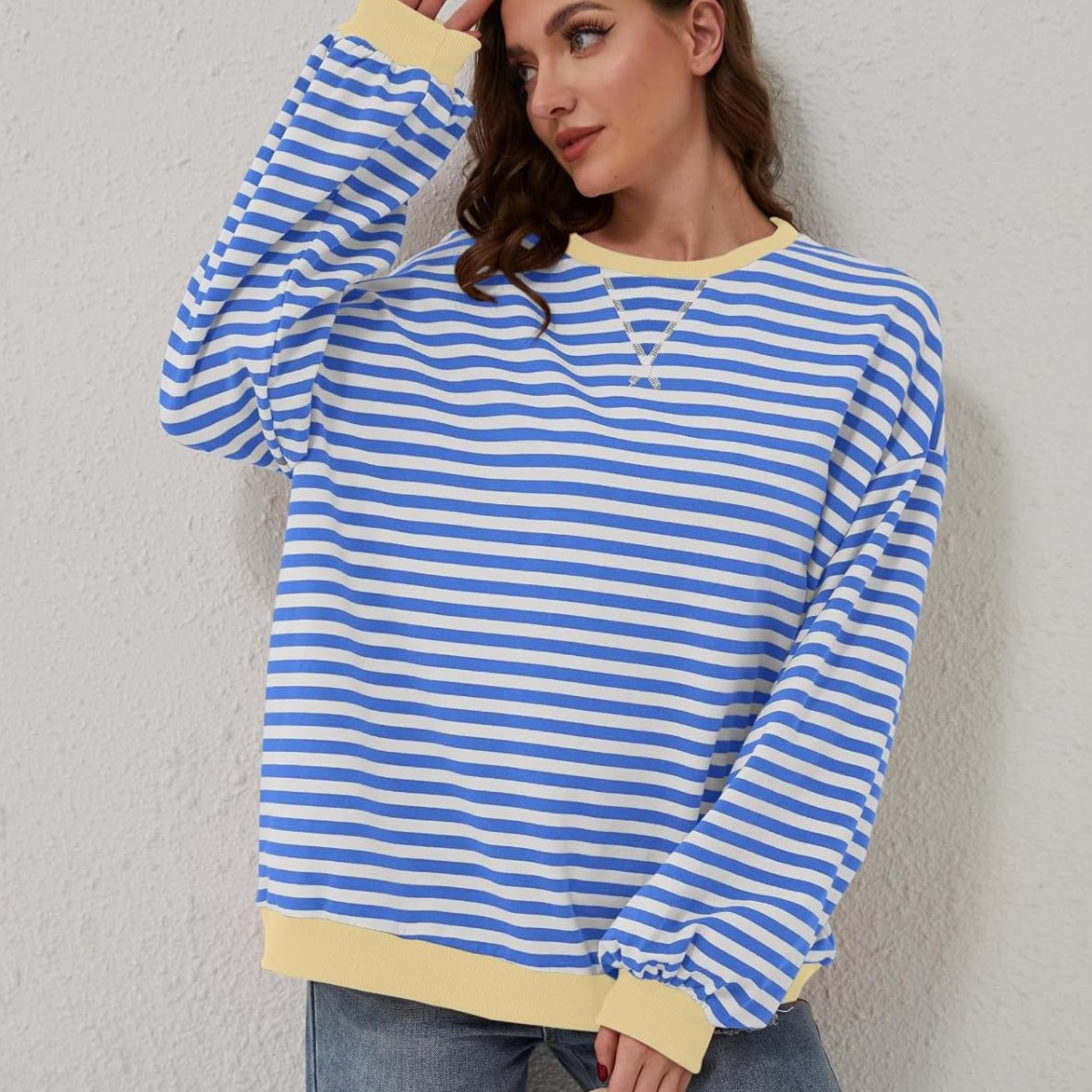 ROXANNE™ - Striped Oversized Sweatshirt