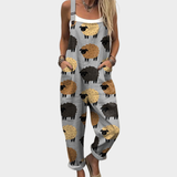 Luigia | Dungarees with Rustic Sheep Print