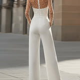 Araminta | Pearl-Embellished White Jumpsuit