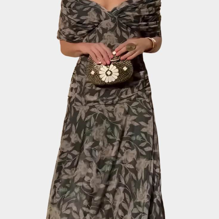 Sophia - Elegant Floral Pleated Dress