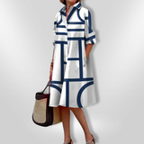 Camilla | Midi Dress with Geometric Design