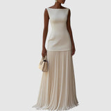 Eleanor - Maxi Dress Without Sleeves with Pleated Pattern