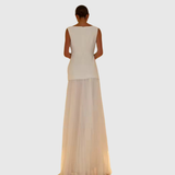 Rowina - Sleeveless Dress With Flowing Pleats