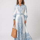 Sierra - High Neck Printed Long Sleeve Maxi Dress