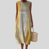 Clarissa | Yellow Striped Linen Dress