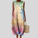 Isadora | Pastel Colored Dress with Watercolor Pattern