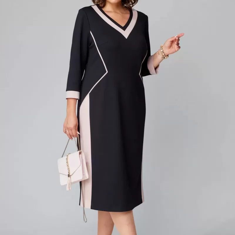 Fenna Grace | Elegant V-Neck Midi Dress