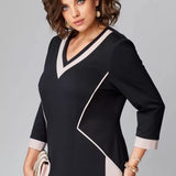 Fenna Grace | Elegant V-Neck Midi Dress