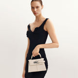 Elise Top Handle Bag - White