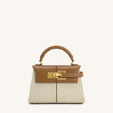 Elise Top Handle Bag - Brown Canvas