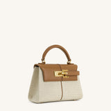 Elise Top Handle Bag - Brown Canvas