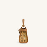 Elise Woven Top Handle Bag - Brown