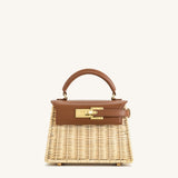 Elise Weaving  Handbag - Brown Rattan