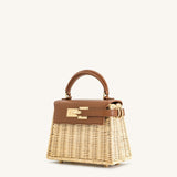 Elise Weaving  Handbag - Brown Rattan