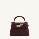 Elise Top Handle Bag - Deep Burgundy