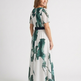 Madison - Flutter Sleeve Belted Maxi Dress