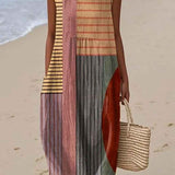Rosenda - Summer Dress with Abstract Geometric Print