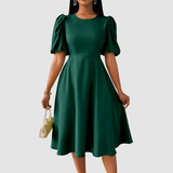 Clara Bloom | Refined Black Midi Dress