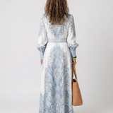 Sierra - High Neck Printed Long Sleeve Maxi Dress