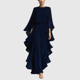 Lora – Elegant Chiffon Ruffle Two-Piece Set