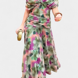 Freya - Flowing Floral V Neck Dress