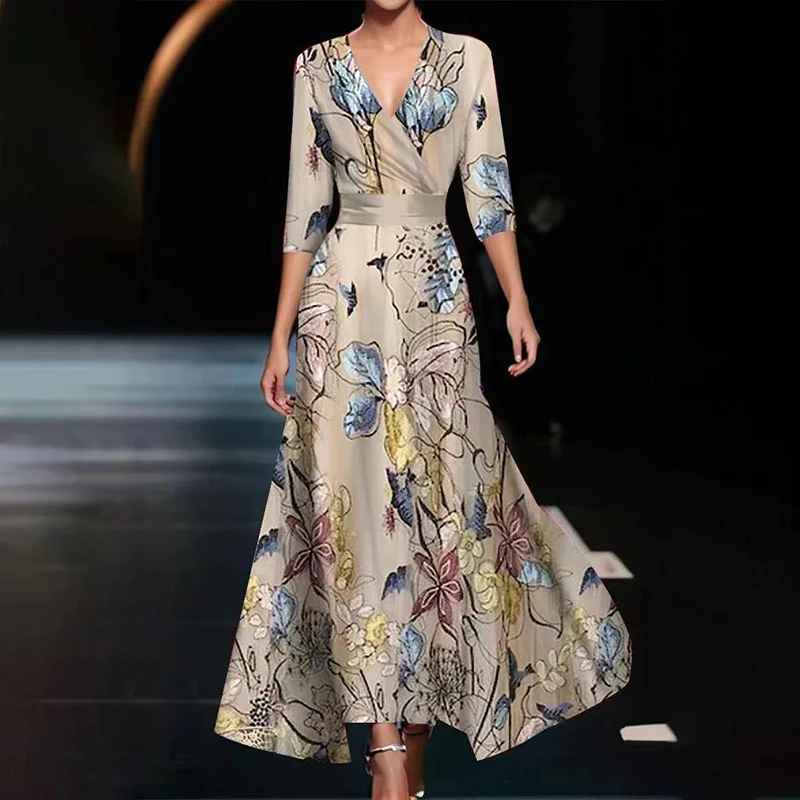 Zoe - Elegant Floral Wedding Guest Maxi Dress