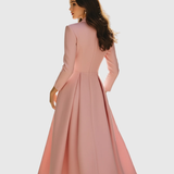 Ceryth - Elegant Pleated Blazer Midi Dress