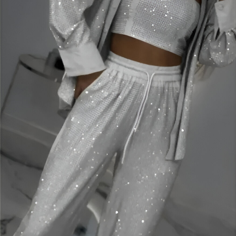 Fioralba | Sequin Lounge Set – Three Piece