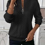 Harriet – Cable Knit Jumper with Zip