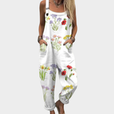 Notburg | Dungarees with Delicate Floral Print