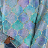 Celeste – Artistic Geometric Knit Turtleneck