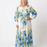 Harper - Long Sleeve Floral Button Front Maxi Dress