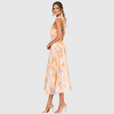 Aurora – Halter Neck Watercolour Maxi Dress