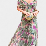 Freya - Flowing Floral V Neck Dress