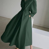 Brynn | Elegant Polo Collar A-Line Maxi Dress