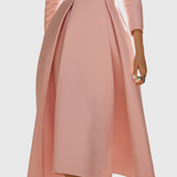 Ceryth - Elegant Pleated Blazer Midi Dress