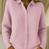 Beatrix - Collared Knit Cardigan