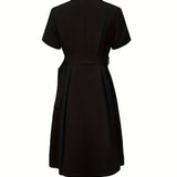 Celina Bloom - Elegant Black A-Line Dress
