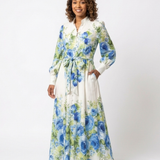 Harper - Long Sleeve Floral Button Front Maxi Dress