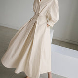 Brynn | Elegant Polo Collar A-Line Maxi Dress