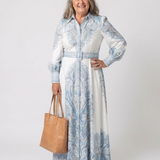 Sierra - High Neck Printed Long Sleeve Maxi Dress
