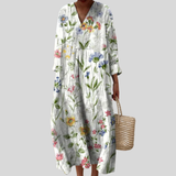 Imogen | White Dress with Wildflower Print